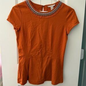 Orange Peplum Top